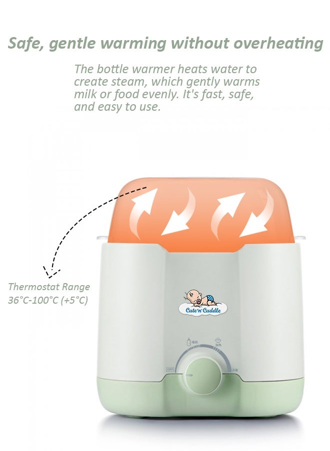 Cute 'n' Cuddle Portable Baby Milk Warmer Fast Electric Portable Milk Warmer for Travel  Dual Heating for Breast Milk & Water | Fast Bottle Warmer with Glass Lid & Steam Holder | Plug-in Design, BPA-Free, Ideal for Home & Travel Use  Newborns & Toddlers, USB Charging, Temperature Control, Travel Friendly  Ideal for Newborns, Infants & Toddlers - Image 3